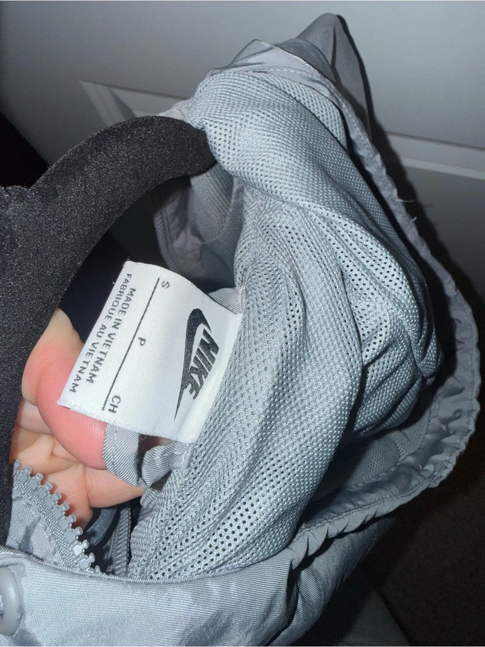 Nike Gray Hooded Windbreaker with Maroon Logos